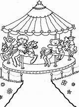 Coloring Pages Fair Round Kids Book Sheets Colouring Carnival Merry Go Carousel Fun Park Amusement Gif School Summer Familycorner Going sketch template