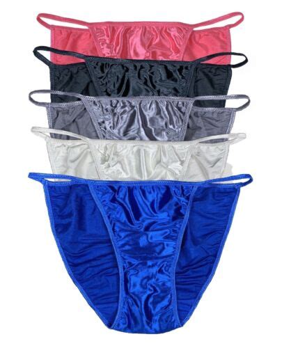 second skin satin string bikini panties · 5 pack · 2x… gem