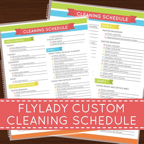 laminated flylady custom cleaning schedule  helloashleyann cleaning