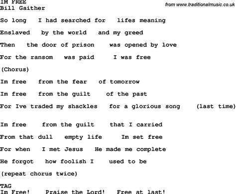 gospel song lyrics  printable  printable