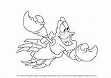 Mermaid Crab Characters Drawingtutorials101 Sirenita Dibujos Colorear Flounder Lobster Boceto Cangrejo sketch template