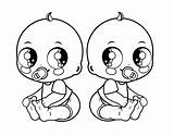 Coloring Pages Baby Cute Printable Babies Bestcoloringpagesforkids Twins Colouring sketch template