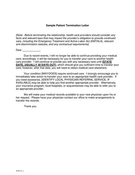 medical patient termination letter templates  allbusinesstemplatescom