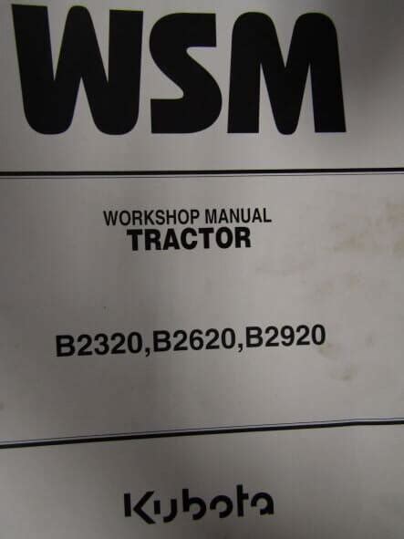 kubota    tractor workshop service repair manual  equipment manuals