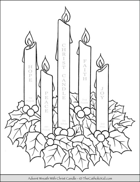 advent wreath coloring page  candle names meanings