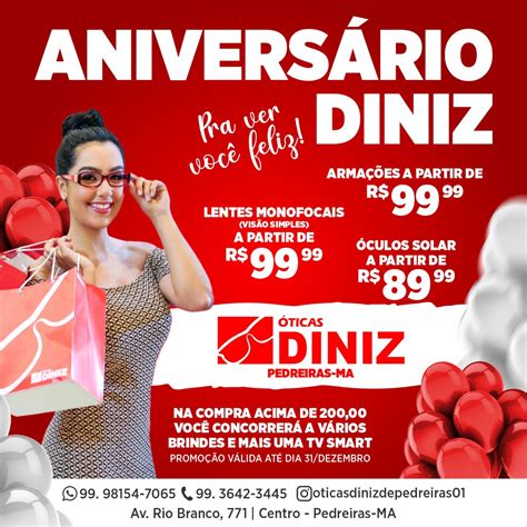 Ótica Diniz De Pedreiras Faz Festa De Aniversário Nesta Sexta Feira Com