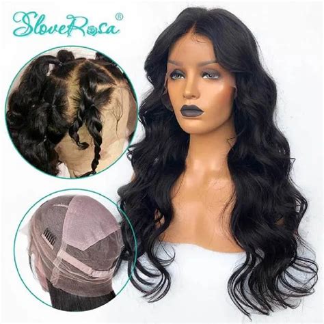 body wave glueless full lace human hair wig for women brazilian remy