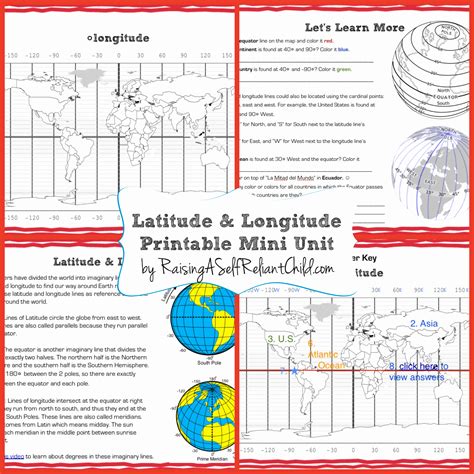 printables layers  learning latitude  longitude map map