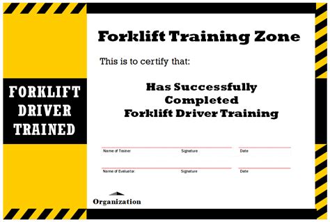 forklift certification template  templates  templates