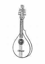 Coloring Instrument Musical Cittern Kleurplaat Pages Instruments Clipart Stringed Bandurria Kids Popular sketch template