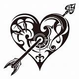 Heart Tribal Tattoo Tattoos Designs Clipart Cliparts Gothic Hearts Star Drawings Arrow Great Library Deviantart Banner Clip Crow Swirly Pages sketch template