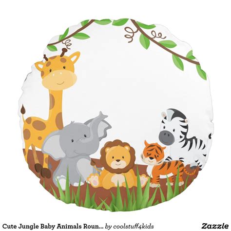 cute jungle baby animals  pillow zazzlecom   baby