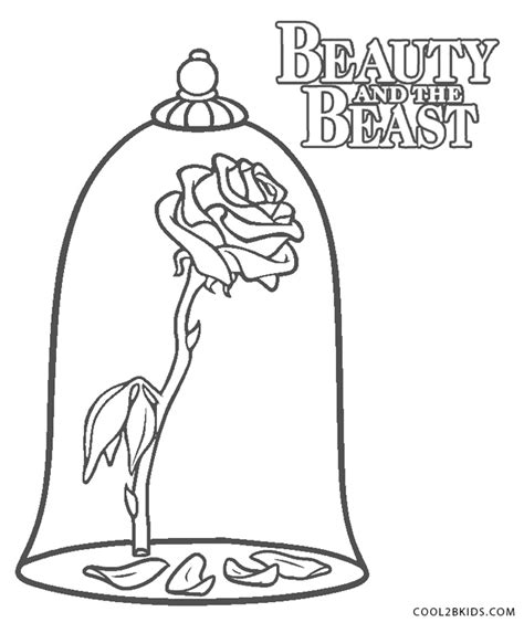 printable beauty   beast coloring pages  kids
