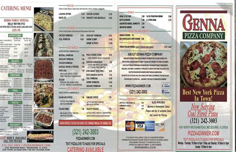 menu pdf genna pizza