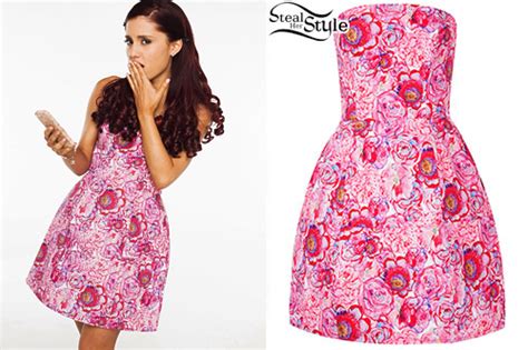 Ariana Grande Pink Floral Dress Steal Her Style