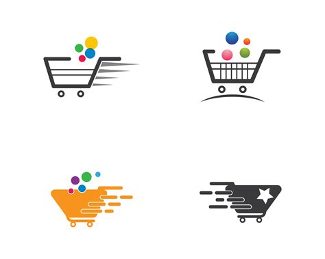 shopping cart logo template set  vector art  vecteezy