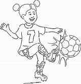 Coloring Pages Soccer Girl Playing Physical Football Goalie Fitness Exercise Girls Fussball Ausmalbilder Real Printable Jogging Zumba Estate Ausmalen Color sketch template