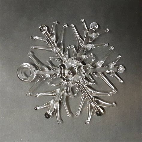 Handmade Clear Glass Snowflake Ornament Rounded Tri Tip Etsy