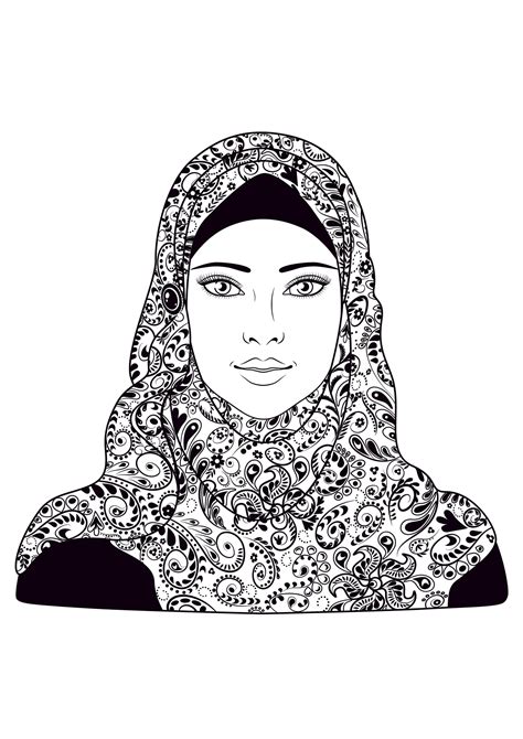 young muslim girl  wears  hijab   gallery oriental