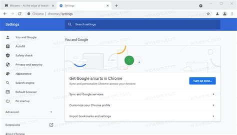 google chrome  receive  tweaked settings appearance