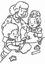 Coloring Dad Pages Mom Clipart Helping Library Family Kids sketch template