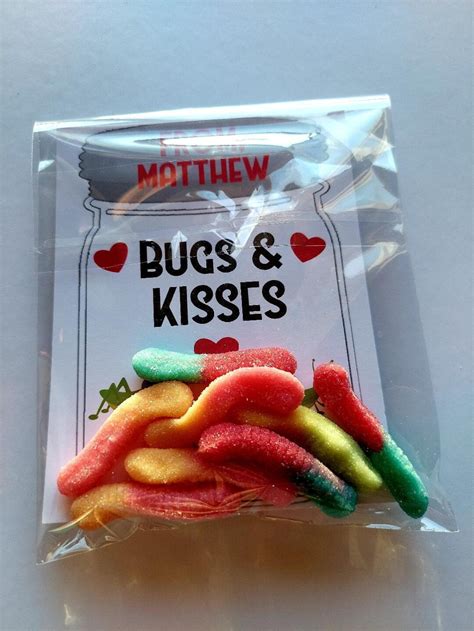 printable bugs  kisses valentine card kids valentines  etsy