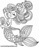 Coloring Mermaid Pages Detailed Mermaids Getdrawings Color Getcolorings sketch template