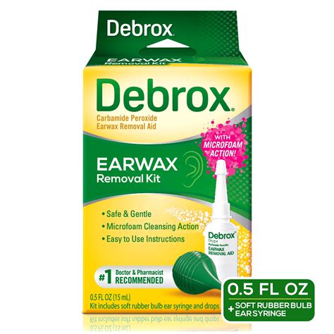 debrox earwax removal kit  fl oz ear drops bulb ear syringe