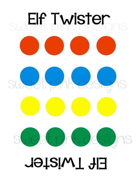 elf twister game  sweetpinkdesigns  etsy elf games elf