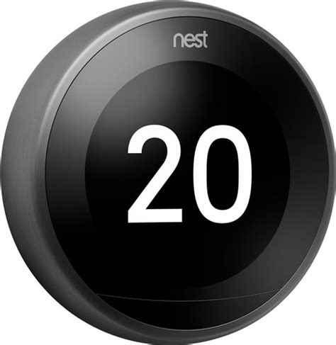 google nest learning thermostat  premium black coolblue   delivered tomorrow