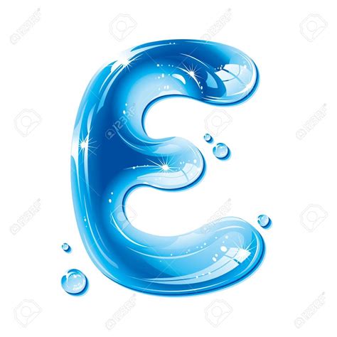 Abc Series Water Liquid Letter Capital E Royalty Free Cliparts