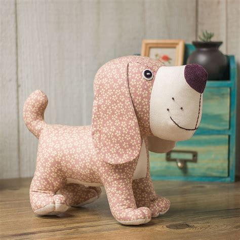 stuffed dog toy pattern soft plush animal sewing pattern  sew