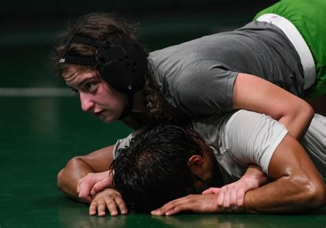 more high school girls are wrestling but they re still grappling for