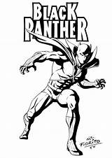 Panther Coloring Marvel Pages Printable Drawing Superheroes Panthers Book Chadwick Boseman Comic sketch template