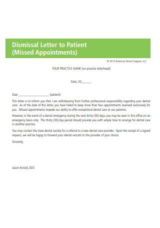 dental dismissal letter eerorozine