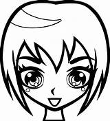 Hair Coloring Girl Short Pages Face Colouring Printable Getcolorings Kids Color Girls Manga Print Coloringbay sketch template