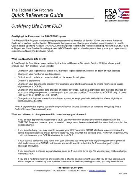 federal employee health insurance qualifying life event qualifying