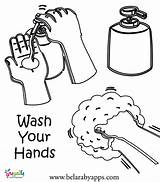 Coloring Hand Pages Washing Wash Kids Hands Printable Worksheets Worksheet Sheets Hygiene Kindergarten sketch template