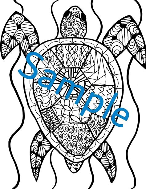 turtle coloring page   rainydayzartshop  etsy turtle coloring