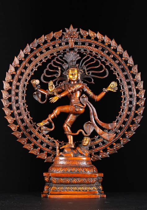 brass dancing nataraja statue  cobras  bsz hindu gods buddha statues