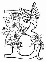 Coloring Pages Butterflies Flowers Butterfly Flower Printable Adult Color Print 321coloringpages Adults Letter Books Gif sketch template