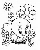 Coloring Tweety Pages Bird Flowers Baby Disney Lovely Coloring4free Looney Tunes Kids Color Printable Fun Amazing Latest Print Kidsplaycolor Cartoon sketch template