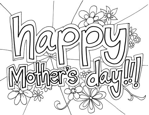 printable mothers day coloring pages  kids