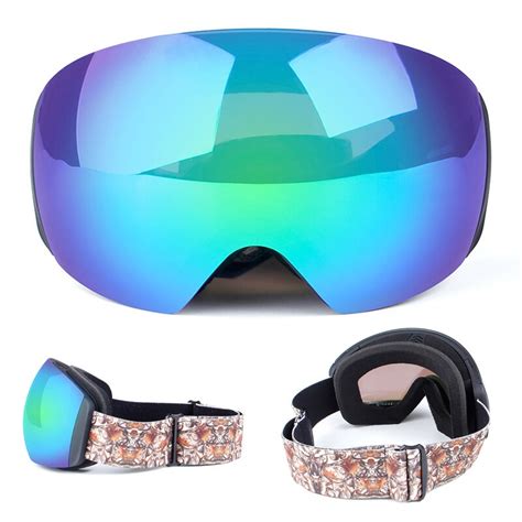 Brand Ski Goggles Double Layers Uv400 Anti Fog Big Ski Mask Glasses