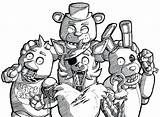 Fnaf Pages Coloring Colouring Crew Drawing Characters Print Color Bonnie Deviantart Printable Office Withered Group Search sketch template
