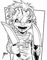 Chucky Coloring Pages Drawings Sheets Cartoon Drawing Scary Tiffany Bride Inked Deviantart Colouring Character Tattoos Cool Halloween Skull Print Tattoo sketch template