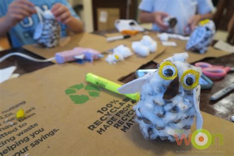cute pinecone snowy owl craft