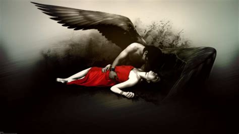 fantasy fallen angel gothic dark wings mood emotion