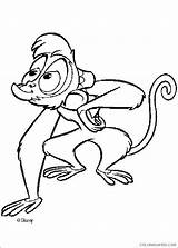 Coloring Pages Abu Aladdin Coloring4free Genie Monkey Printable sketch template