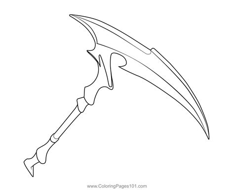 skull sickle pickaxe fortnite coloring page  coloring pages  xxx